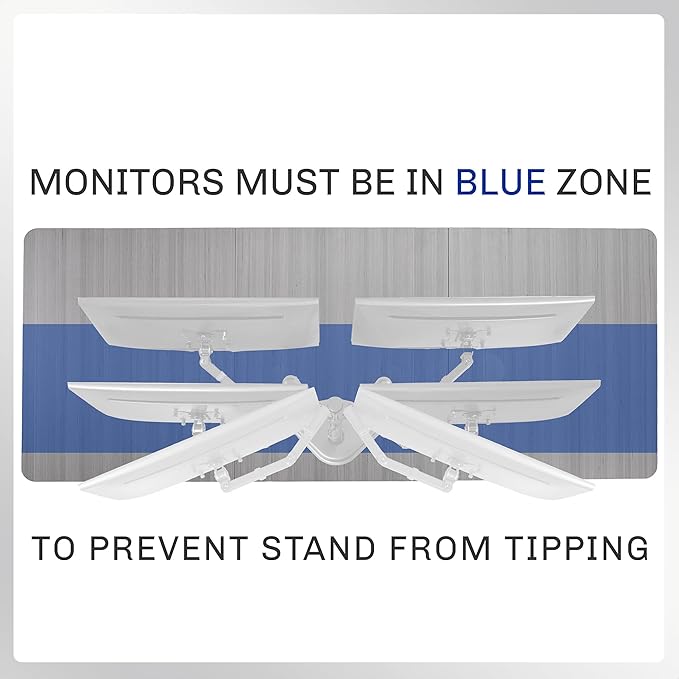 VIVO Dual LED LCD Monitor Mount, Free-Standing Desk Stand for 2 Screens up to 27 Inch, Fully Adjustable Arms with Max VESA 100x100mm, Extra Large Base, White, STAND-V002FW