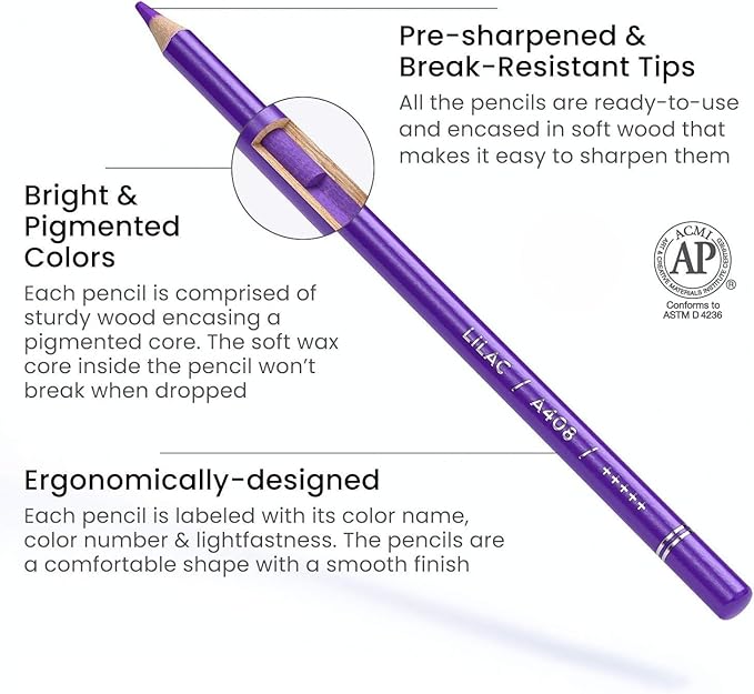 ARTEZA Colored Pencils, 48 Wax-Based Color Pencils, Vibrant Coloring Pencils in Tin Box for Adults, Professional Art Supplies