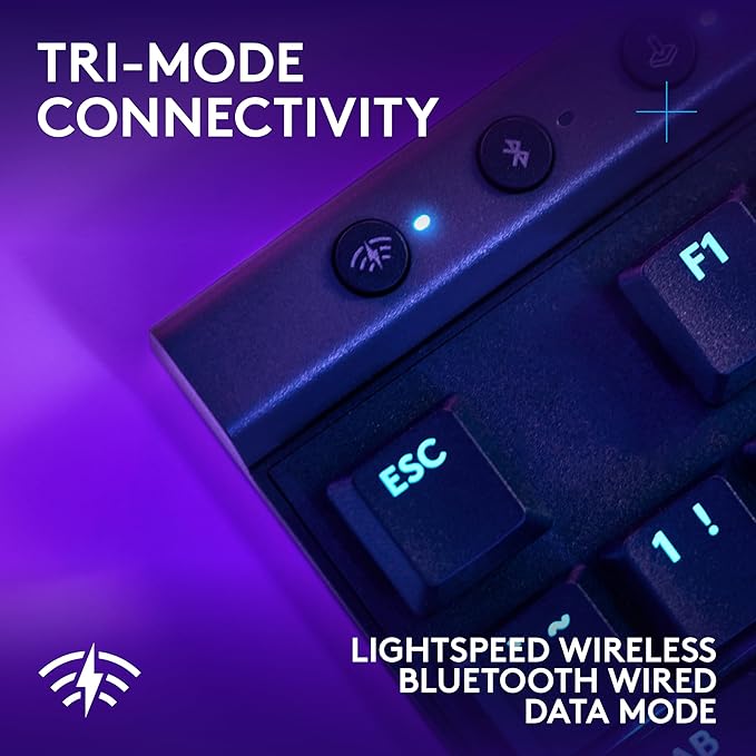 Logitech G515 Wireless Gaming Keyboard TKL, LIGHTSYNC RGB, Thin Tenkeyless Design, Double-Shot PBT Keycaps, Tactile Brown Mechanical Switches - Black (Renewed)