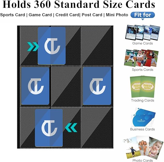 360 Card Binder - Premium Zippered 9-Pocket Trading Card Binder Side-Loading Pages for Ultimate Protection | Holds TCG, MTG, Sports Cards (Red)
