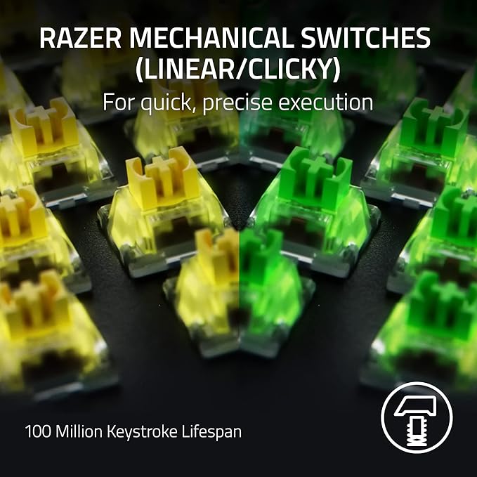 Razer BlackWidow V4 Pro Wired Mechanical Gaming Keyboard: Green Switches Tactile & Clicky - Doubleshot ABS Keycaps - Command Dial - Chroma RGB - Magnetic Wrist Rest - Snap Tap