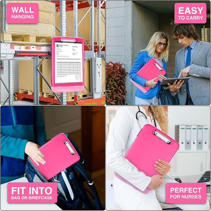 Sooez Clipboards with Storage, High Capacity Clip Boards 8.5x11 with Storage, Heavy Duty Nursing Clipboard Folder, Plastic Clipboard with Pen Holder for Women Teachers Work, School & Office Supplies