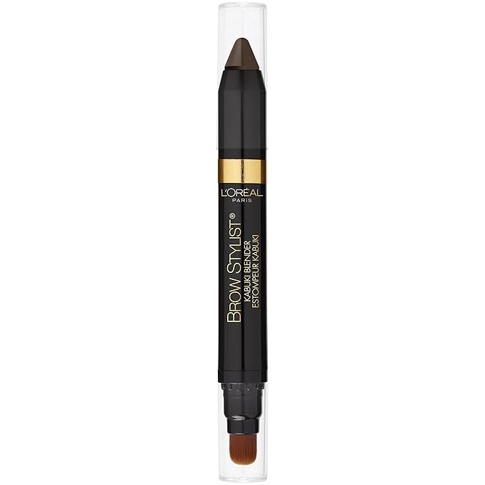 L'Oreal Paris Brow Stylist Kabuki Blender Brow Crayon, Brunette, 0.05 oz.