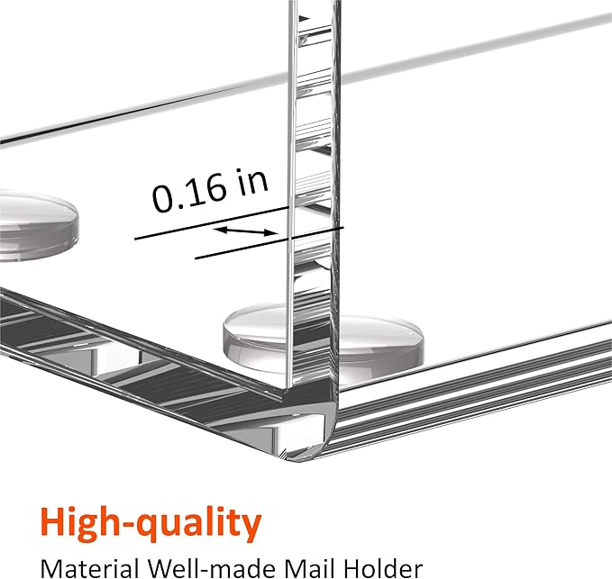 Mail Organizer Countertop, 3 Section Clear Acrylic Small File Holders Letter Organizer for Desk, Modern Filing Accessories for Document, Office, Home, School