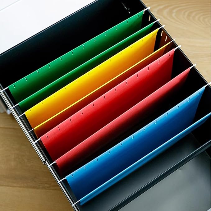 Colored File Folders,6 Pack Yellow Letter Size Hanging File Folders with 1/5-Cut Tabs,Ideal for Home and Office Organization and Papers Classification