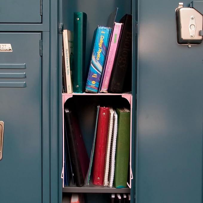 Locker Organizer Shelf and Locker Carpet Decorating Kit Suitable for School, Office Back to School Essentials (1, Light Pink)