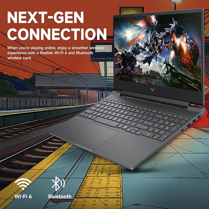 HP Victus RTX 4050 AI Gaming Laptop with Copilot, 15.6 FHD 144Hz, AMD Ryzen 7 7445HS(Beats Intel i7-13700), NVIDIA RTX 4050, 64GB DDR5 RAM, 2TB SSD, Backlit KB, Bundle with PCO Laptop Cooler