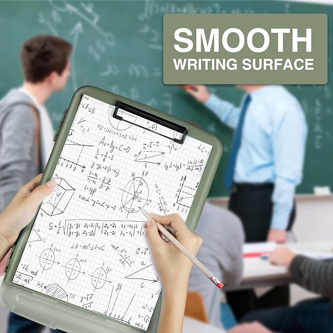 Sooez Clipboard with Storage, High Capacity Nursing Clipboard with Pen Holder, Clip Boards 8.5x11 with Storage, Low-Profile Clip, Lightweight Plastic Clipboard for Teachers, Lawers, Office Workers