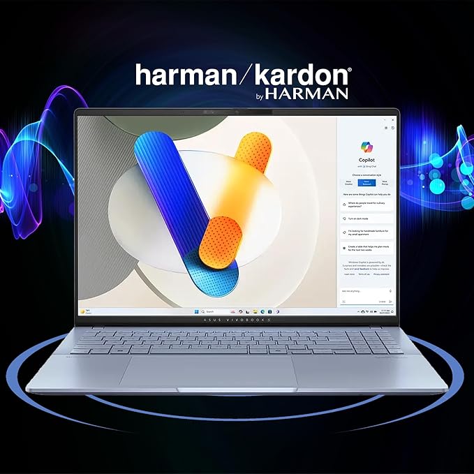 ASUS Vivobook S16 AI PC Laptop 16" 2.8k OLED 120Hz (600nits HDR, 100% DCI-P3) Intel 16-core Ultra 9 285H 32GB DDR5 2TB SSD Backlit for Creator Business Professional Work Win11 ICP Hub/Copilot+ AI
