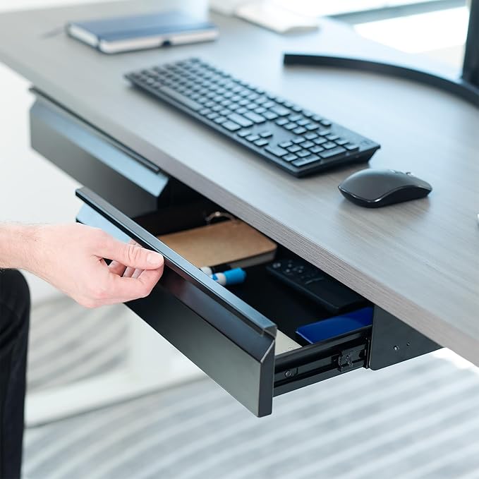 VIVO 32 inch Under Desk Slide Out Drawer Set without Shell, Home Office Storage Organizer, 2 Drawers - 16 inches Each, Black, DESK-AC03A-2B