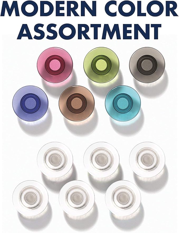 Quartet Strong Magnets, Glass Whiteboard, Dry Erase Board, Large, Assorted Colors, 12 Pack (85393)