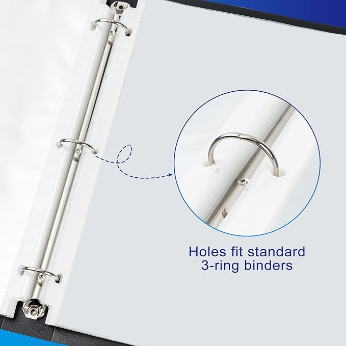 100 Pack Clear Sheet Protectors, 8.5 x 11 inch Page Protectors for 3 Ring Binder,Top Loading Paper Protector for Documents and Photos,Letter Size