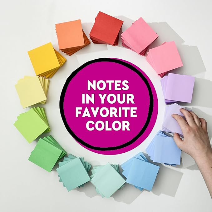 Post-it Super Sticky Notes, 5 Sticky Note Pads, 3 x 3 in., Ideal for Organization in Your Dorm, Home or Office, Single Color Packs Collection, Washed Denim