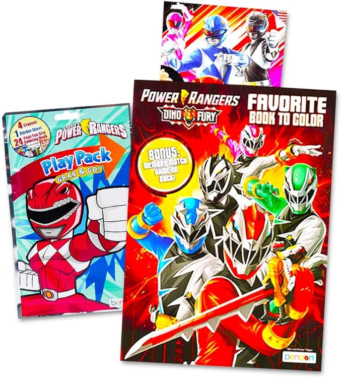 Power Rangers Coloring Book Super Set - 2 Coloring and Activity Books and Stickers