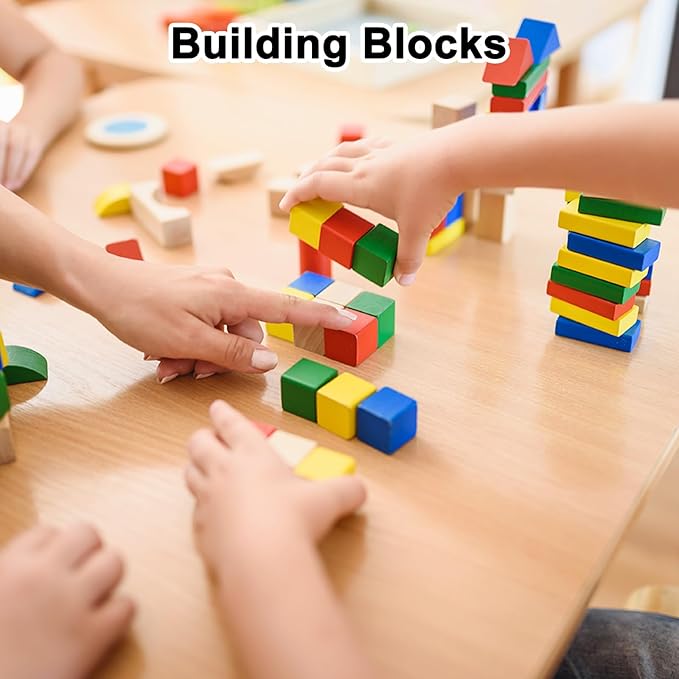 50-Pack DIY Wooden Cube, 0.6 Inch(1.5 Cm) Colored Natural Wood Blocks for Crafts Making Puzzle Games/Wedding/Home Decor/Dice/Building, Square Blank Block [White]
