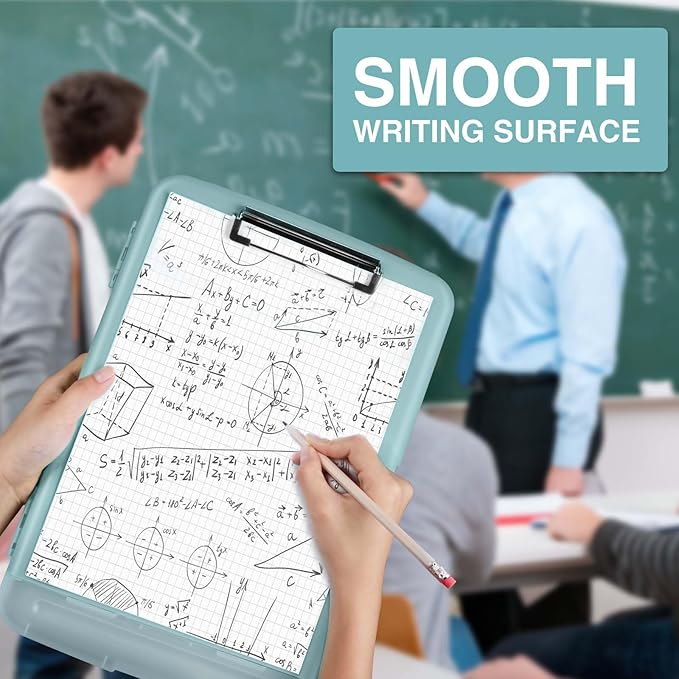 Sooez Clip Boards 8.5x11 with Storage, High Capacity Storage Clipboard, Nursing Clipboard Folder with Pen Holder, Heavy Duty Plastic Clipboard with Low Profile Clip, Clipboard Binder for Teacher, Work
