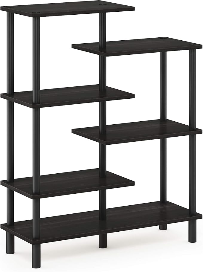 Furinno Turn-N-Tube 6-Tier Accent Display Rack, Espresso/Black