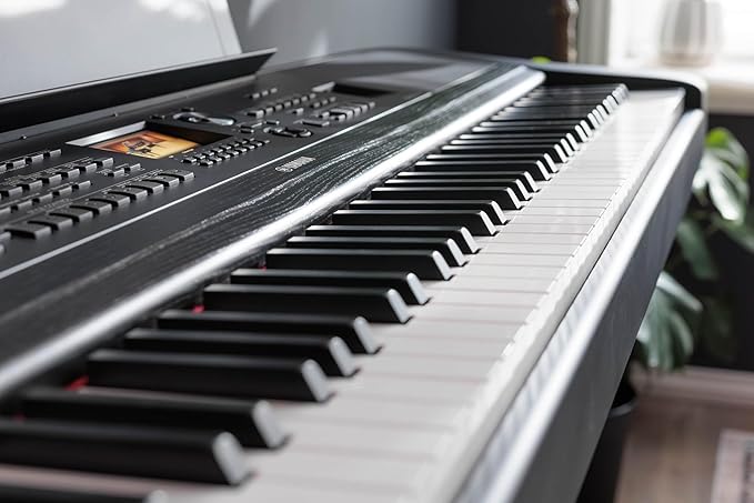 Yamaha DGX-670B, 88-Key Weighted Digital Piano with Sustain Foot Switch and Music Rest, Black - Furniture Stand Sold Separately