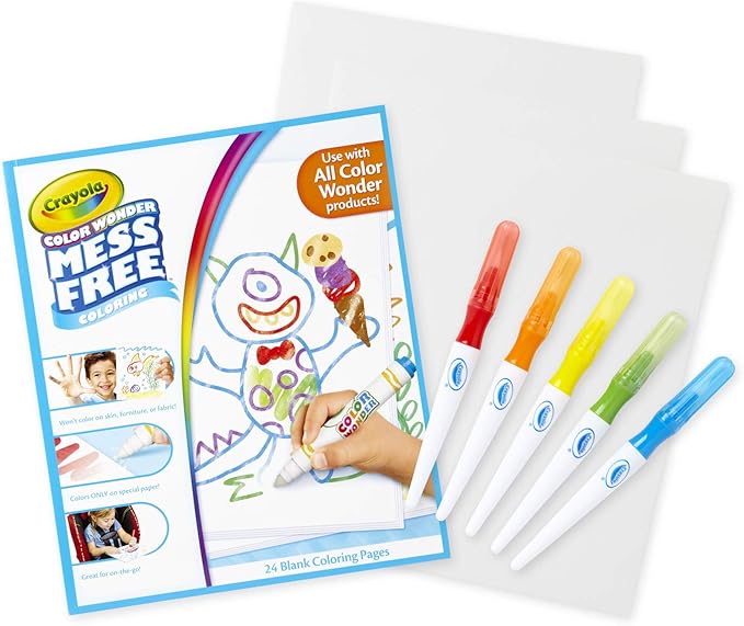 Crayola Color Wonder Paintbrush Pens & Paper, Mess Free Coloring for Toddlers, Painting Set, Toddler Arts & Crafts, Kids Gift