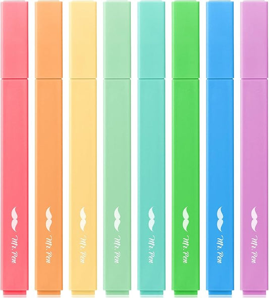Mr. Pen- Aesthetic Highlighters, 8 Pack, Chisel Tip, Summer Colors, Cute Highlighters Assorted Colors