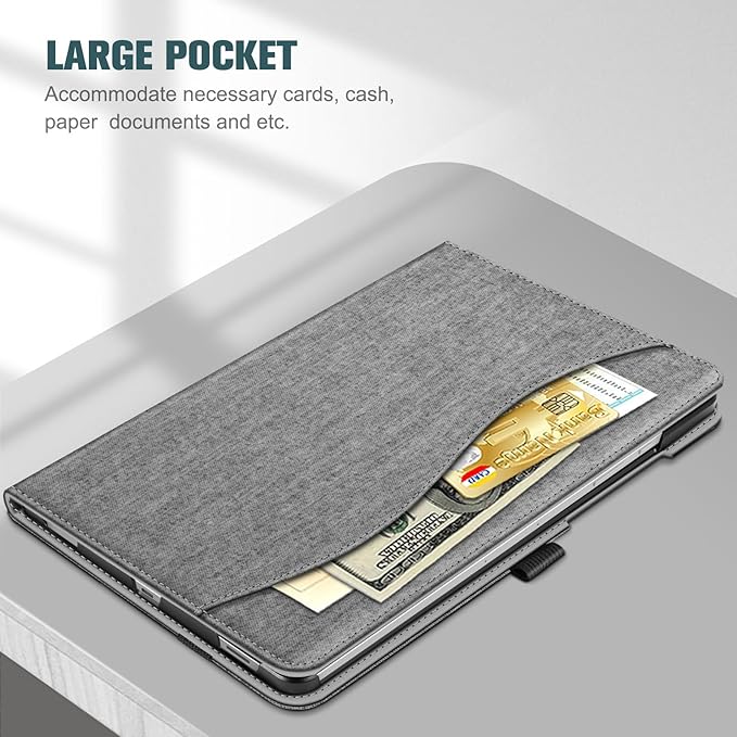 Fintie Case for Samsung Galaxy Tab S10 Lite/ S10 FE/ S9 FE 5G 10.9 Inch/Tab S9 11 Inch with S Pen Holder, Multi-Angle Viewing Protective Cover with Pocket, Auto Sleep/Wake, Grey