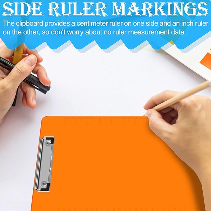 Clipboards, HERKKA 25 Pack Plastic Office Clipboards, Assorted Transparent Color Plastic Clip,Letter