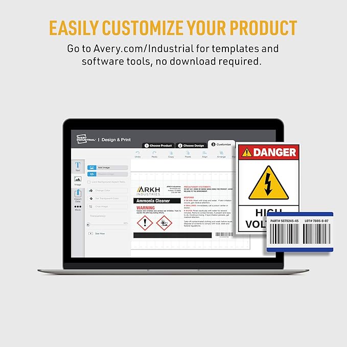 Avery White Asset Tag Labels, 3/4" x 1-1/2", Tamper-Evident Laser Printable Tags, 320 Waterproof Labels (60528)