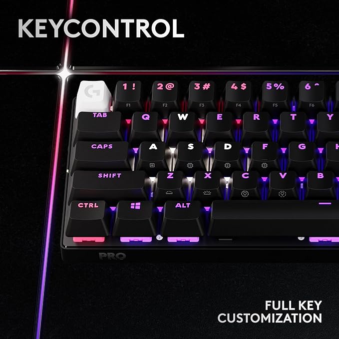 Logitech G PRO X 60 Lightspeed Wireless Gaming Keyboard, Ultra Compact TKL 60% Mechanical Keyboard for Windows PC, LIGHTSYNC RGB, Dual-Shot PBT Keycaps, GX Optical Tactile Switches - Black