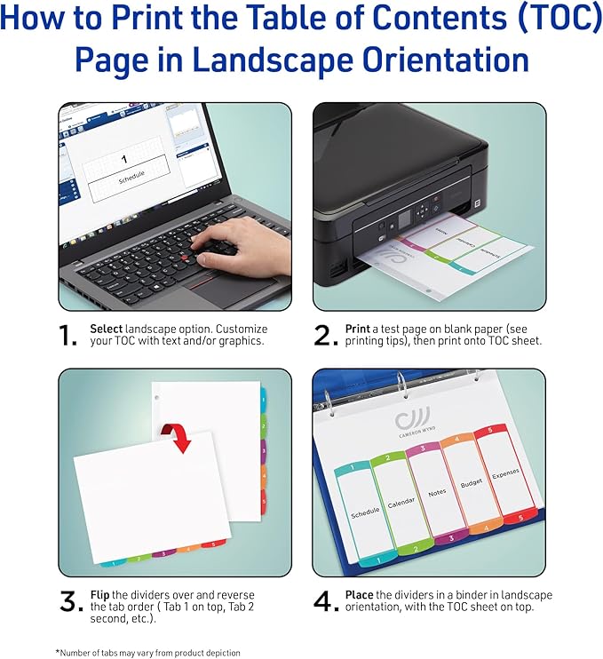 Avery A-Z Dividers for 3 Ring Binders, 26 Tabs per Set, Customizable Table of Contents, Multicolor Arched Tabs, Great for Organizing Reports, Projects, and More (12 Sets of 11844)