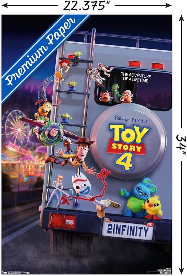 Trends International Disney Pixar Toy Story 4 - Final One Sheet Wall Poster, 22.375" x 34", Premium Poster & Mount Bundle