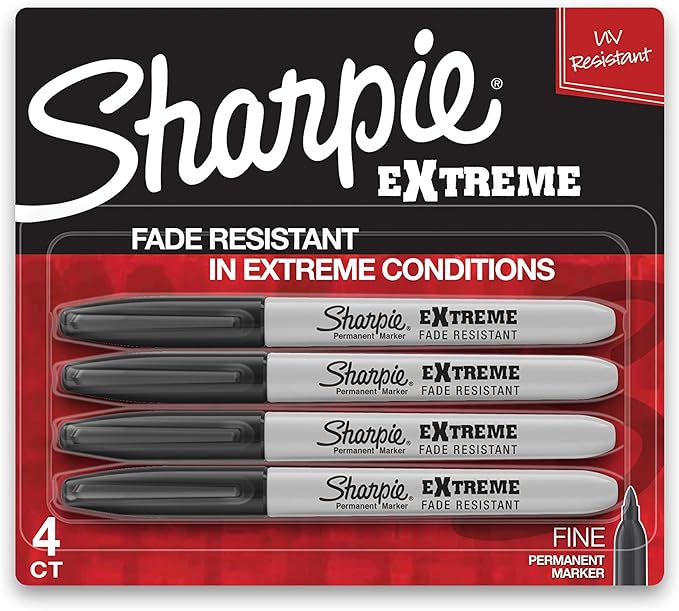 Sharpie Extreme Permanent Markers Fine Point Black 4 Count