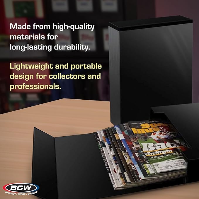 BCW Magazine File Holder - Black | Holds 20 Magazines | Magnetic Closure | Magazine Storage Box Holder | Magazine Box Ideal Organizer for Collectors and Storage Solution for Loose Magazines
