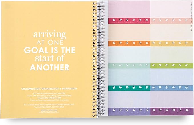 Erin Condren 7" X 9" Spiral Bound Productivity Notebook - Starry Sky, Functional 160 Lined Page and 80Lb Thick Paper Spiral Notebook, Stickers Included