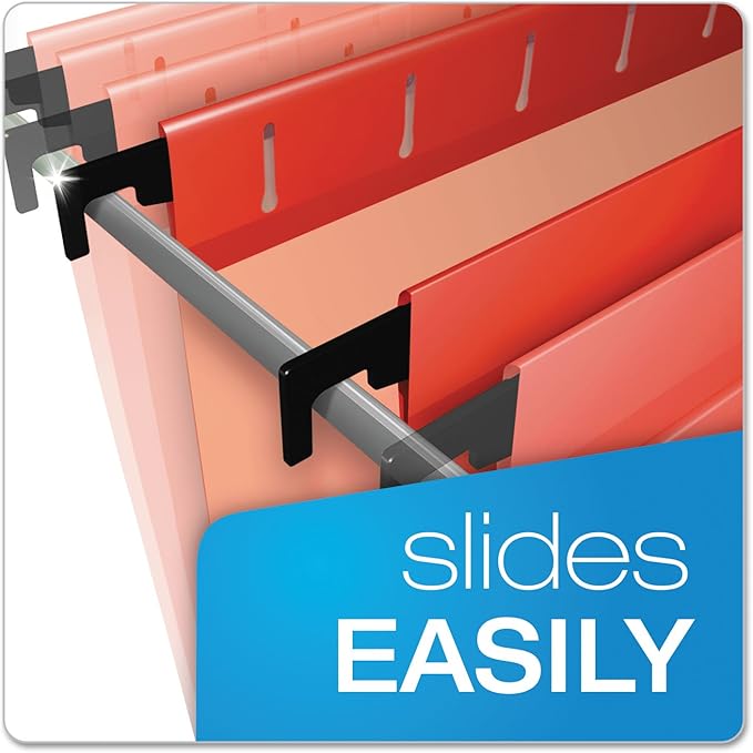 Pendaflex SureHook Reinforced Hanging Folders, Letter Size, Red, 20 per Box (6152 1/5 RED)