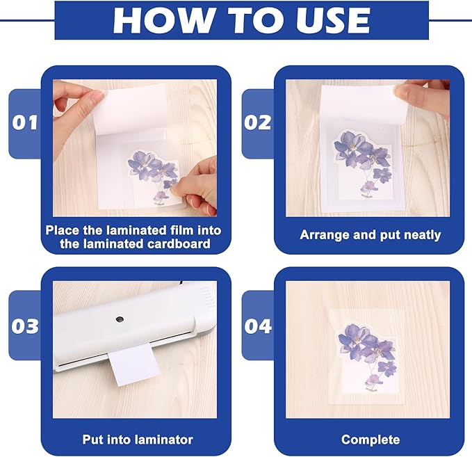 10 Pack 3 x 4 Inch Laminator Carrier Sleeve Business Card Size Thermal Laminating Carriers Sheets Protection Thermal for All Brand Laminating Pouches Work Permits Pass Cards Student ID Cards