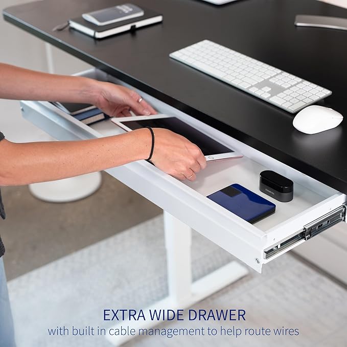 VIVO Large 33 inch Under Desk Slide Out Storage Drawer Organizer, White, DESK-DR33-W
