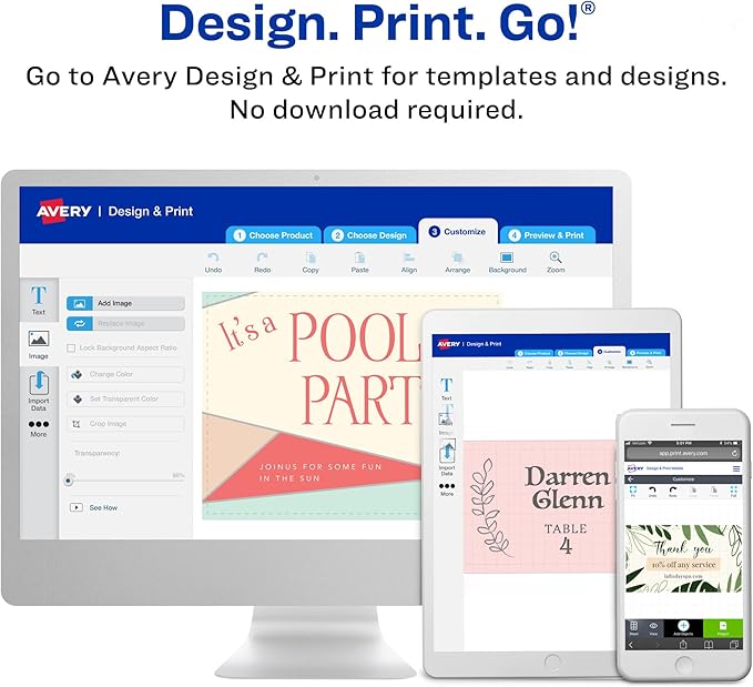 Avery Glossy Business Cards with Sure Feed Technology, 2" x 3.5", Glossy White, 160 Total, Clean Edge, Print-to-the-Edge, Inkjet Printable Cards (8801)