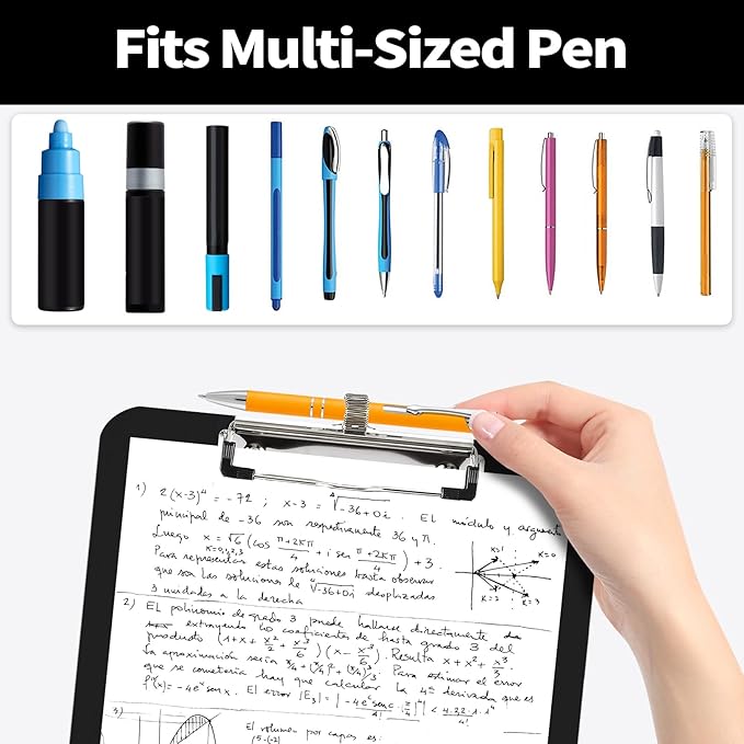 Sooez Plastic Clipboard with Pen Holder, [10% Thicker] Clip Boards 8.5x11 with Low Profile Clip, Cute Hanging Clipboard, Standard Letter Size A4 for Women Teacher, Office & School Supplies