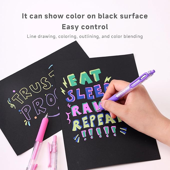 Acrylic Gel Pens for Coloring, 72 Colors Click Acrylic Paint Pens Set with 0.7mm Tip for Adult Coloring, Colored Gel Pens for Black Paper, Rock, Glass, Fabric, DIY and Art Crafts Supplies