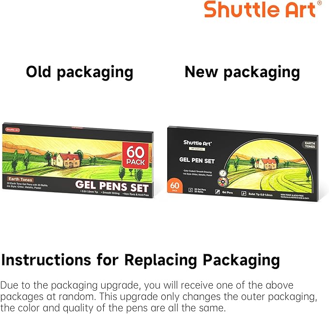 Shuttle Art 60 Pack Earth Tone Gel Pens, 30 Brown Earth Tone Gel Pens with 30 Refills for Adults Coloring Books Journaling Drawing Nature, Landscapes, Animals Scenes
