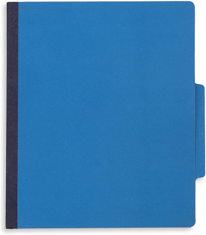 10 Dark Blue Classification Folders - 1 Divider - 2 Inch Tyvek Expansions - Durable 2 Prongs Designed to Organize Standard Medical Files, Office Reports - Letter Size, Dark Blue, 10 Pack