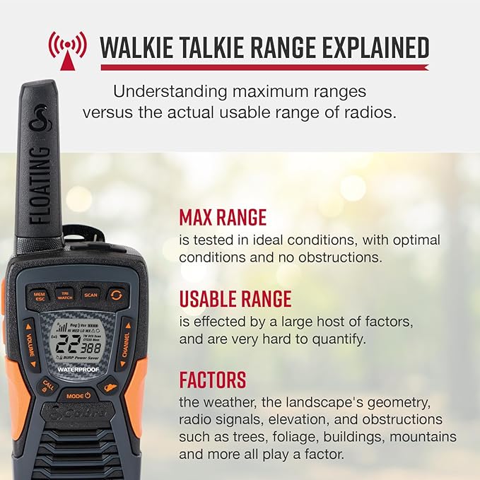 Bundle of Cobra RX380 Walkie Talkies (2-Pack) + Cobra ACXT1037R FLT Walkie Talkie (1-Pack)