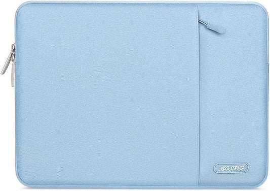 MOSISO Laptop Case 15 inch, 15 inch Laptop Sleeve Compatible with MacBook Air 15 M4 A3241 M3 A3114 M2 A2941 2025 2024 2023,Dell XPS 15,Polyester Vertical Computer Sleeve Bag with Pocket, Air Blue