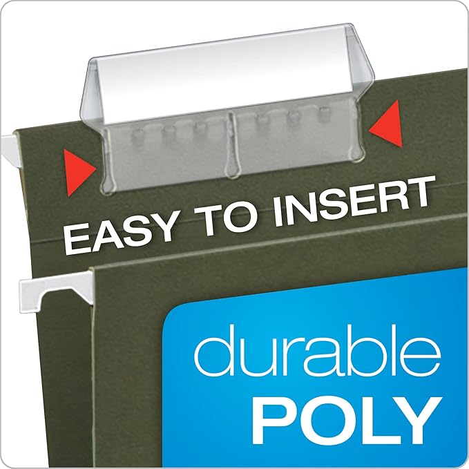 Pendaflex® Hanging File Folder Plastic Tabs, Clear, Pack Of 25