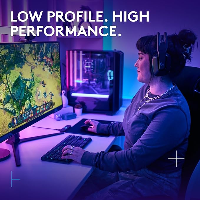 Logitech G515 TKL Wired Low Profile Gaming Keyboard, Fully Customizable RGB, Double-Shot PBT Keycaps, Tactile/Brown Switches - Black (Renewed)