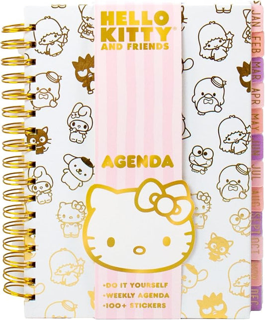 Hello Kitty and Friends Agenda, 70 Pages, Hardcover Planner, Kuromi Stickers, Sanrio Stuff, Cute School Supplies, Stationery and Accessories