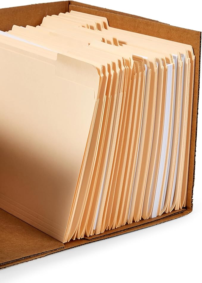 Amazon Basics Storage/Filing Boxes with Lift-Off Lid - Letter/Legal Size, Sturdy, Easy Assembly, White, 16.2" L x 12.5" W x 10.5" H, Pack of 20