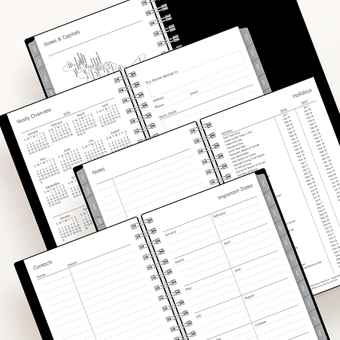 Blue Sky 2026 15-Month Weekly and Monthly Mini Planner Calendar, Includes October 2025 - December 2026, 3.625" x 6.125", Flexible Cover, Wirebound, Laminated Tabs, Enterprise