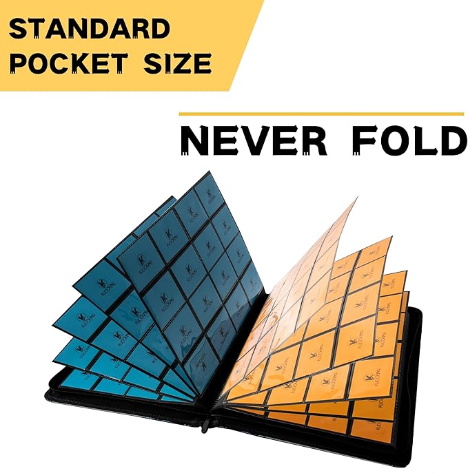 1000+ Pockets Trading Card Binder, 16-Pocket Card Ablum Compatible with MTG,Sports Cards & Other Standard Size Trading Cards (Black)