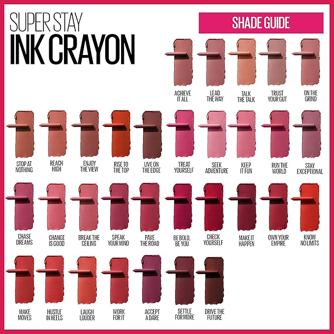 Maybelline Super Stay Ink Crayon Matte Longwear Lipstick Makeup, 165 Drive The Future, 0.04 oz